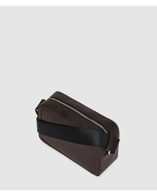 Karl Lagerfeld Black K/Loom Leather Camera Bag for men