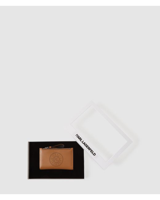Karl Lagerfeld Brown K/Circle Bi-Fold Wallet