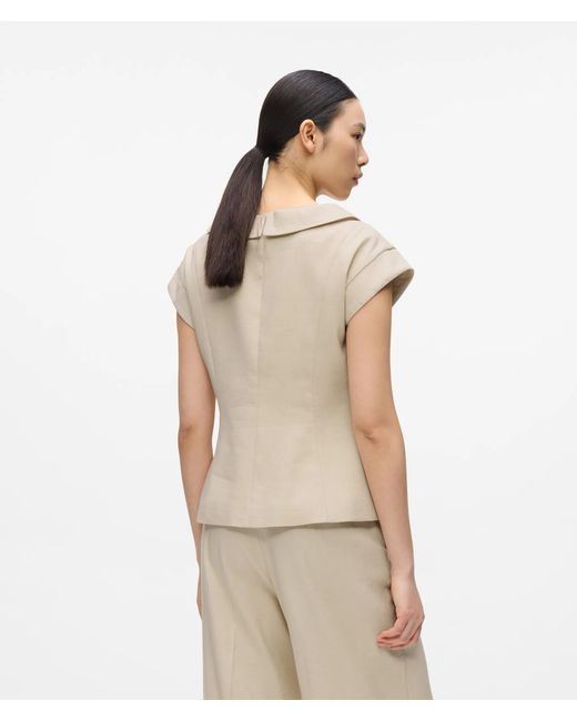 Karl Lagerfeld Natural Cap-Sleeved Blazer