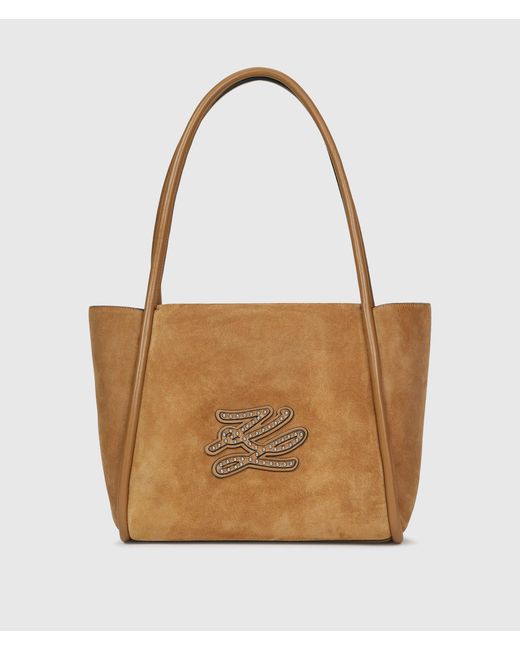 Karl Lagerfeld Brown K/Autograph Patch Tote Bag