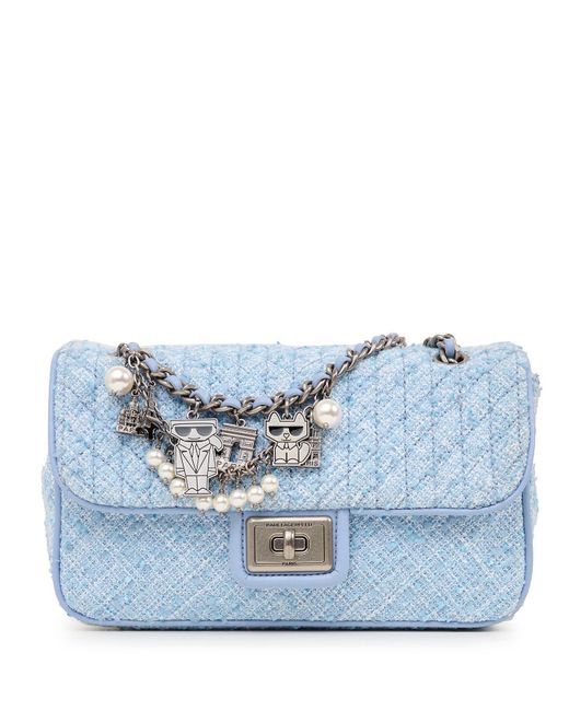 Karl Lagerfeld Women's Agyness Boucle Shoulder Bag Forever Blue Lyst