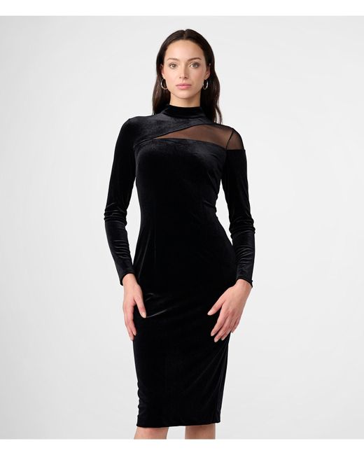 Sheath Slip Dress Black Lycra Velvet (Plus-Size)