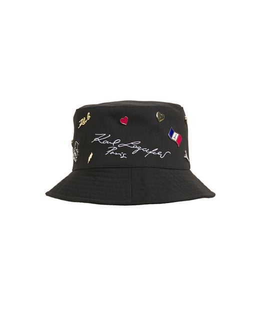 Karl Lagerfeld | Women's Cate Pins Bucket Hat | Black