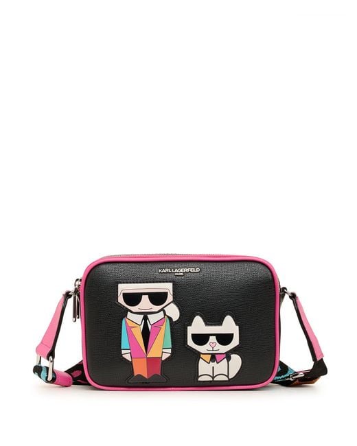 Karl Lagerfeld Women s Maybelle Camera Crossbody Bag Black pink Size Lyst
