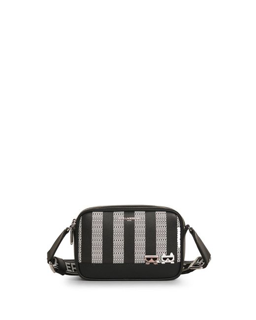 Karl Lagerfeld | Women's Maybelle Camera Crossbody Bag | Black/white