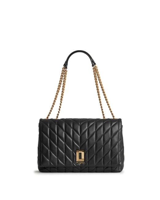 Karl Lagerfeld | Women's Lafayette Shoulder Bag | Black/gold | Lyst