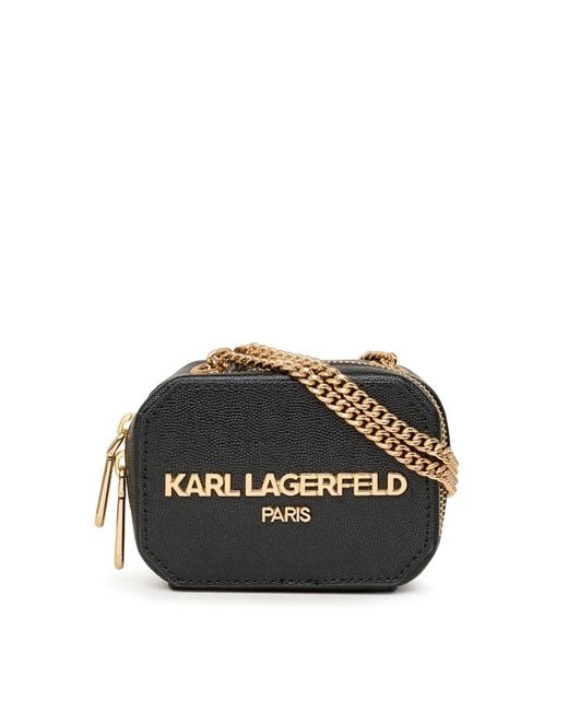 Karl Lagerfeld | Women's Kosette Square Crossbody Bag | Black/gold | Lyst