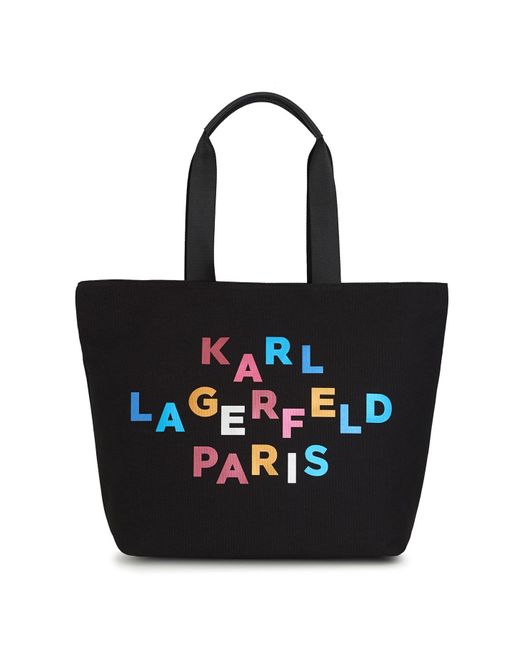 Karl Lagerfeld Women's Kristen Canvas Tote Bag Black 4 Lyst