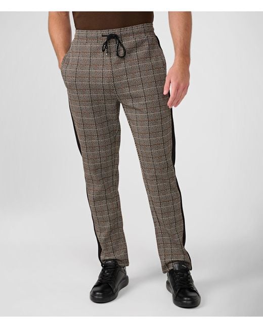 Karl Lagerfeld Gray | Plaid Track Pants | Brown Plaid | Size Xs for men