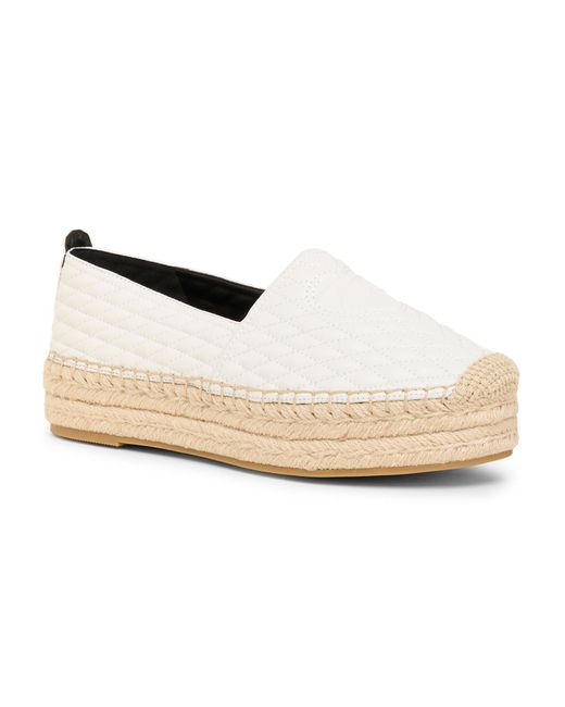 Karl Lagerfeld White | Women's Carmen Quilted Espadrille | Ivory Yellow | Size 8