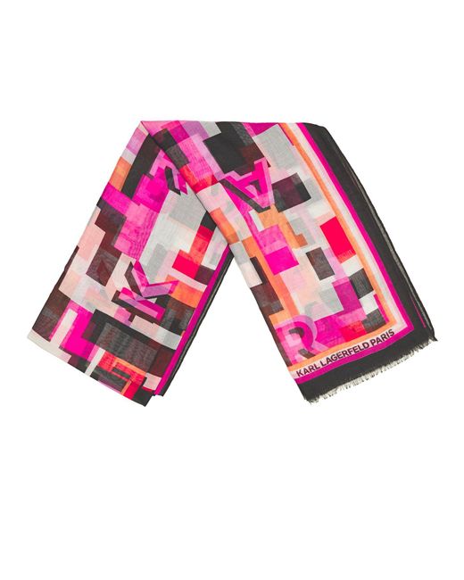 Karl Lagerfeld | Women's Art Deco Karl Wrap | Fuchsia Pink