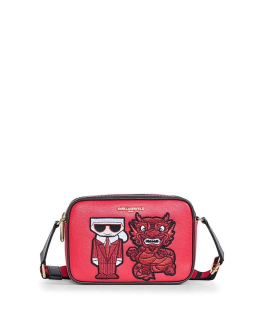 Karl Lagerfeld | Women's Maybelle Camera Crossbody Bag | Crimson Red