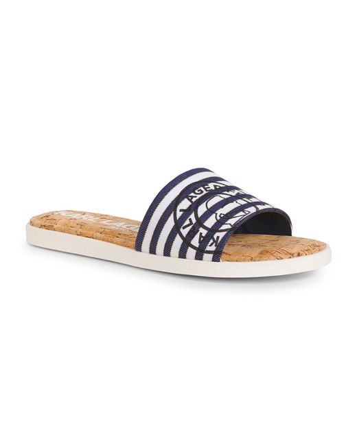 Karl Lagerfeld Blue | Women's Canta Stripe Slide | Denim/white