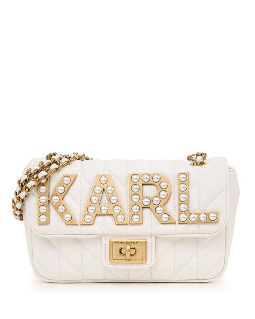 Karl Lagerfeld Natural | Women's Agyness Shoulder Bag | Pearl | Size