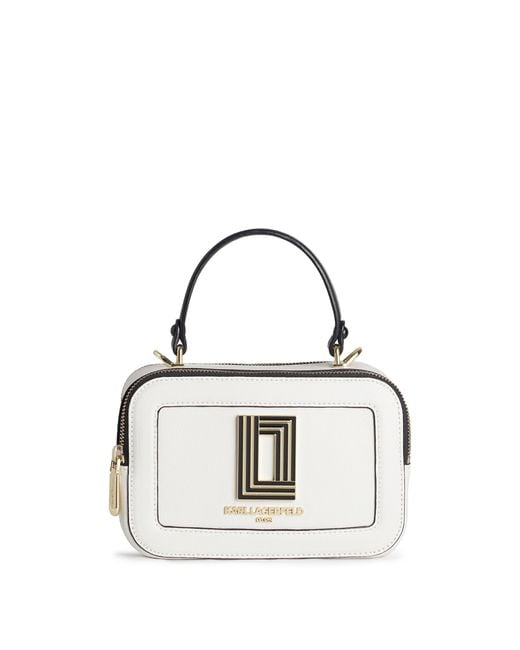 Karl Lagerfeld Leather Simone Top Handle Camera Bag in White Lyst