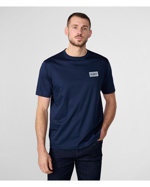 Karl Lagerfeld | Men's Rubber Logo T-shirt | Navy Blue | Size Medium for men
