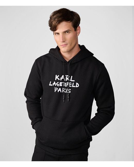 Karl Lagerfeld | Graffiti Logo Hoodie | Black | Cotton/polyester | Size Xl for men