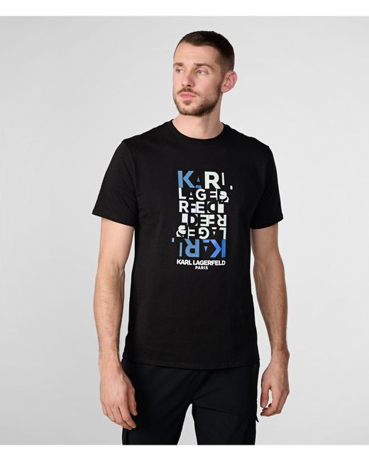 Karl Lagerfeld | Men's Broken Logo T-shirt | Black | Size Xs for men