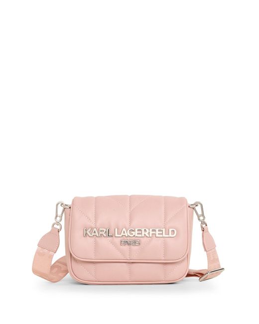 Karl Lagerfeld | Women's Voyage Faux Leather Crossbody Bag | Rose Smoke Pink