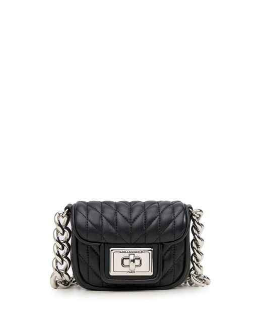 Karl Lagerfeld Women's Agyness Mini Crossbody Bag Black/silver Lyst