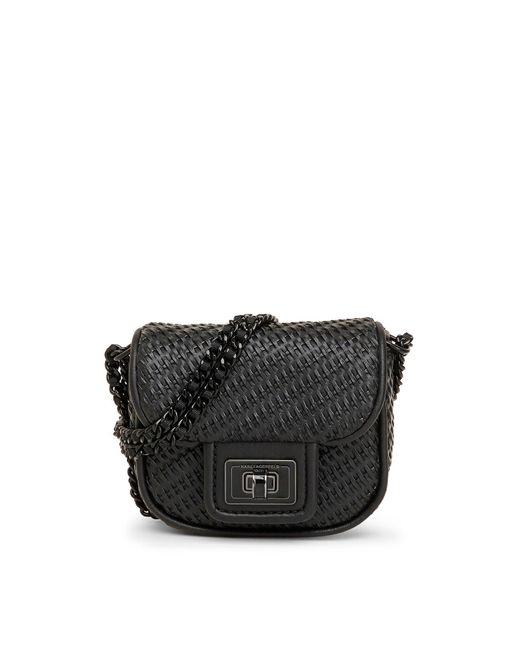 Karl Lagerfeld Leather Women's Agyness Mini Crossbody Bag Black Lyst