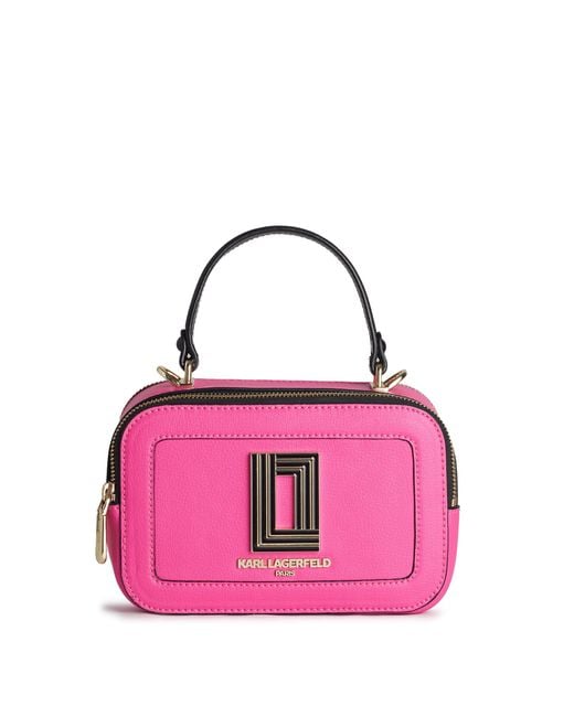 Karl Lagerfeld Pink Simone Top Handle Camera Bag
