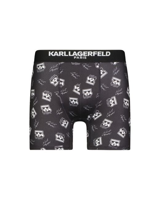 Karl Lagerfeld | Men's 3 Pack Boxer Brief- Multi Logo Print | Black Print | Size Medium for men