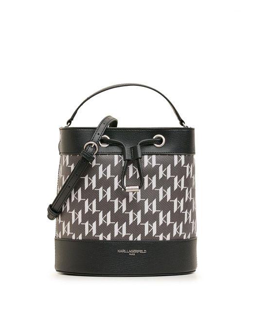 Karl Lagerfeld | Women's Adele Bucket Crossbody Bag | Dk Grey/black | Lyst