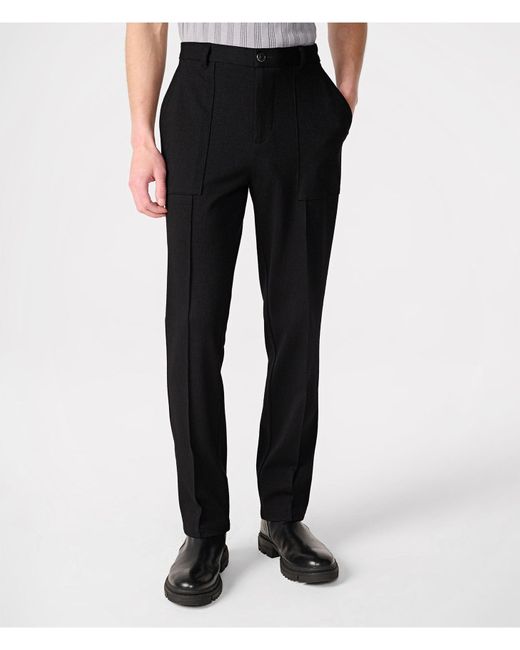 Karl Lagerfeld | Men's Ponte Straight Leg Pants | Black | Rayon/nylon for men