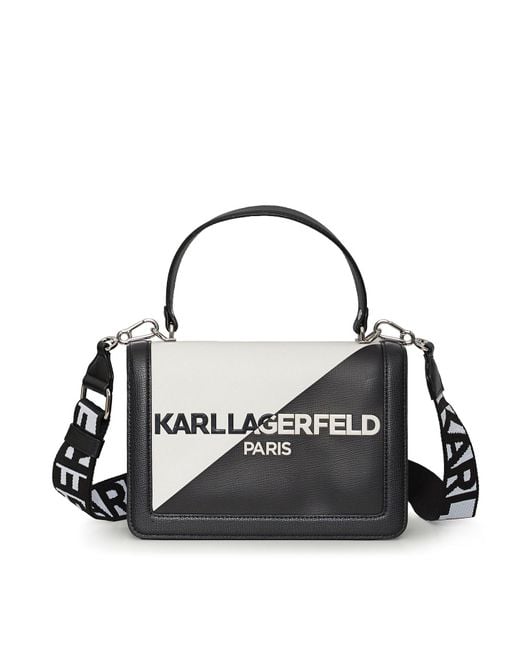 Karl Lagerfeld | Women's Simone Crossbody Bag | Black/black/white | Lyst