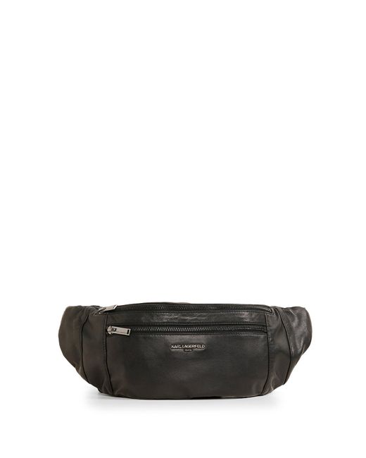 Karl Lagerfeld | Men's Double Zip Belt Bag | Black for men