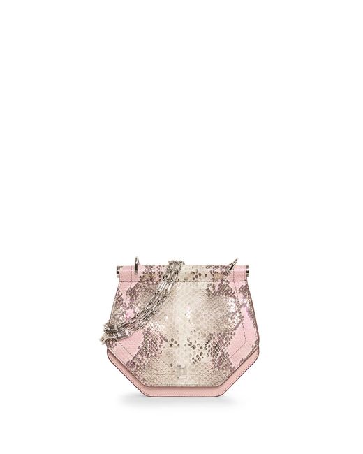 Karl Lagerfeld | Women's Rue Snake Print Flap Crossbody Bag | Pink/gold
