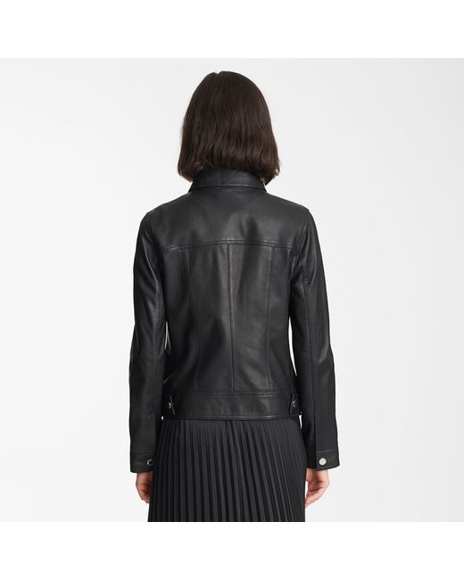 Karl Lagerfeld Leather Jacket With Elongated Zippers in Black | Lyst