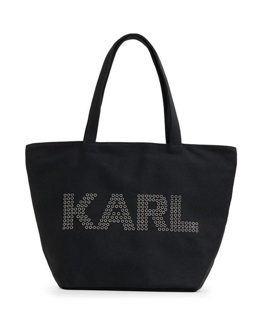 Karl Lagerfeld Women's Cannes Canvas Tote Bag Black/silver Size