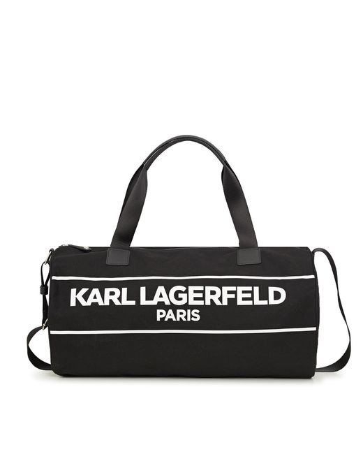 Karl Lagerfeld Black Kristen Canvas Duffle Bag