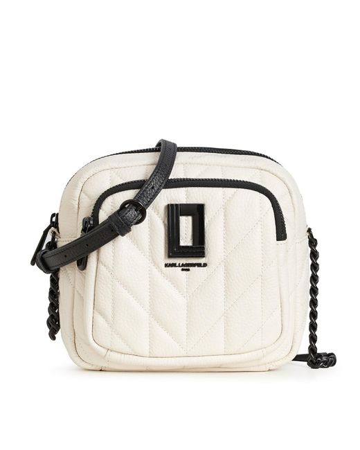 Karl Lagerfeld Women's Lafayette Camera Crossbody Bag Winter White
