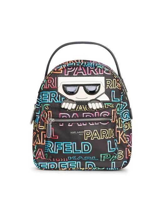 Karl Lagerfeld Multicolor | Women's Amour Nylon Backpack | Black Neon Citrus