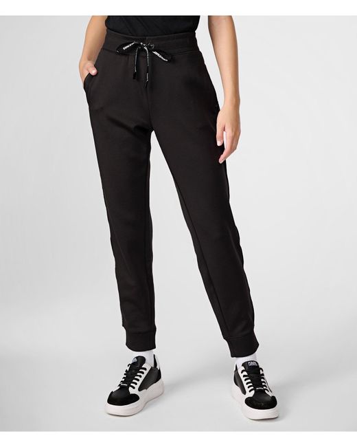 Karl Lagerfeld, Women's Scuba Logo Tape Jogger, Black, Polyester/spandex, Size Small