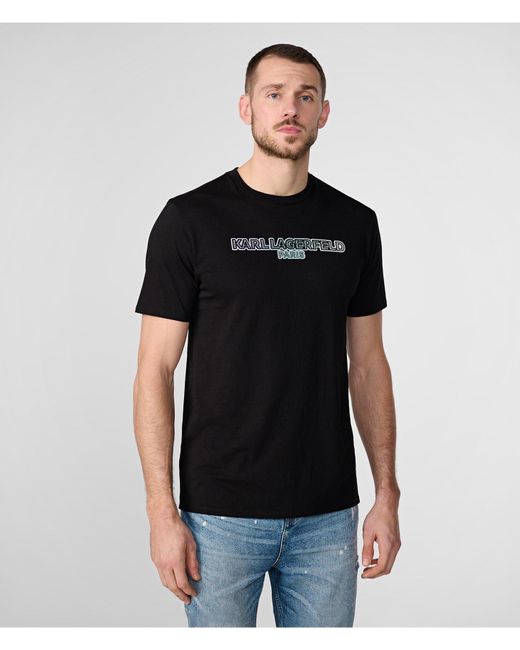 Karl Lagerfeld | Men's Ombre Logo T-shirt | Black | Size Xs for men
