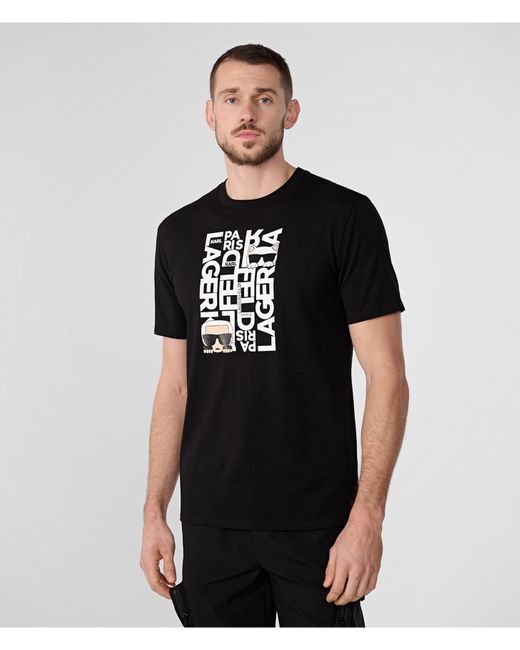Karl Lagerfeld | Men's Peeking Karl And Choupette Logo T-shirt | Black | Size Xs for men