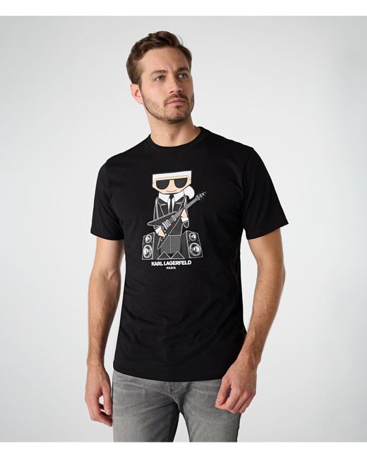 Karl Lagerfeld Rockstar Karl T shirt Black Cotton Size Xs