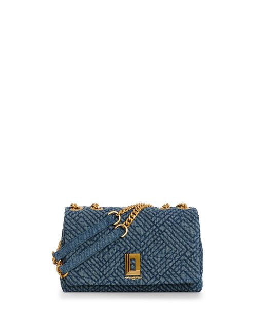 Karl Lagerfeld Blue | Women's Lafayette Medium Shoulder Bag | Denim