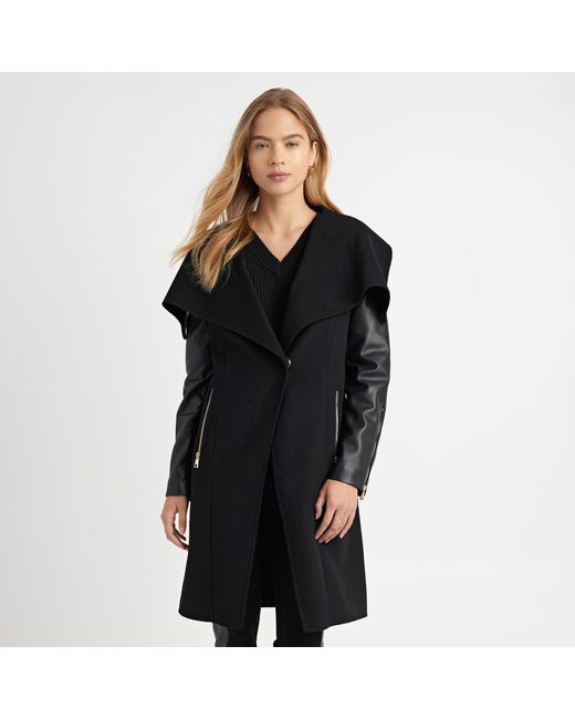 black drape coat