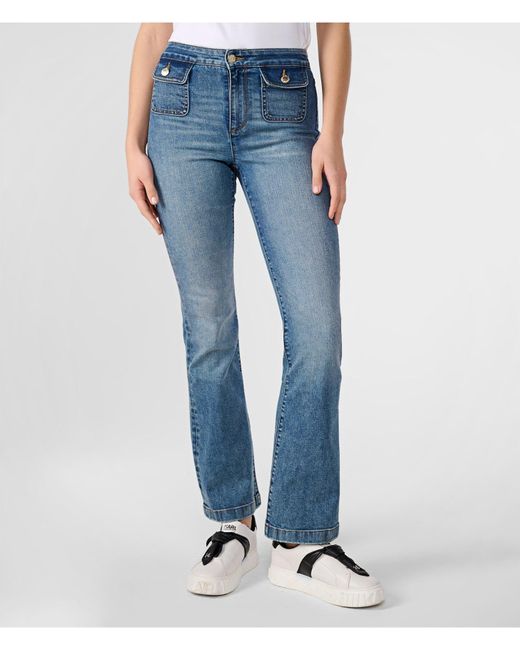Karl Lagerfeld | Women's Front Pocket Jean | Sapphire Blue Wash | Cotton/polyester