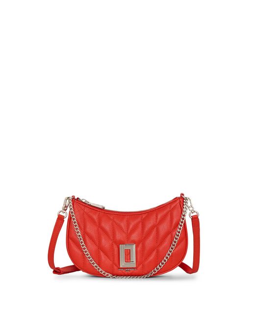 Karl Lagerfeld | Women's Lafayette Demi Shoulder Bag | Vermillion Red