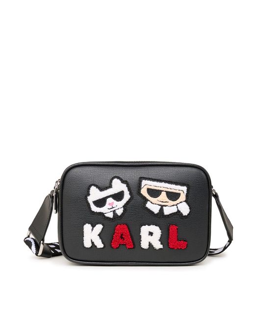 Karl Lagerfeld Women's Maybelle Karl Camera Crossbody Bag Black/red