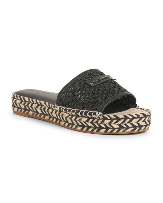 Karl Lagerfeld | Women's Clara Woven Espadrille Sandal | Black