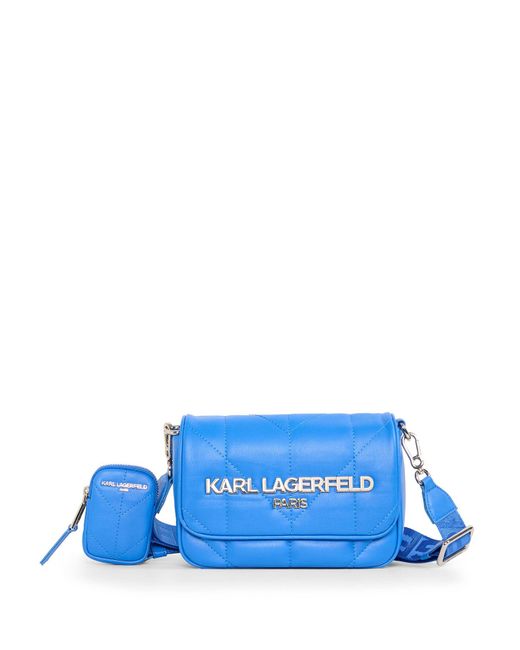 Karl Lagerfeld | Women's Voyage Faux Leather Crossbody Bag | Deep Lagoon Blue