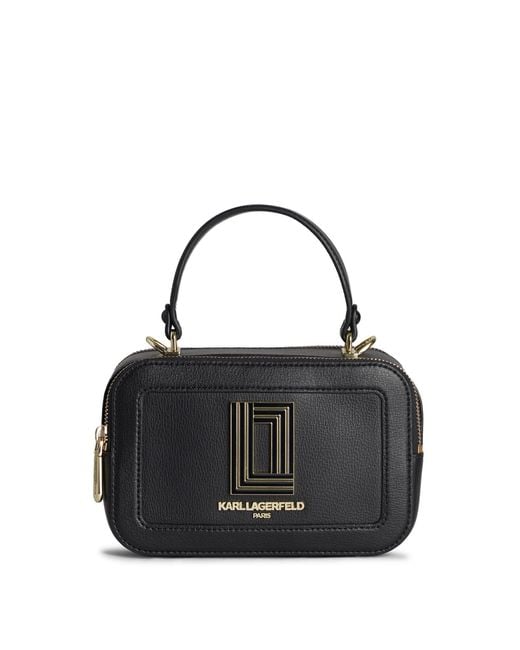 Karl Lagerfeld Leather Simone Top Handle Camera Bag in Black Lyst
