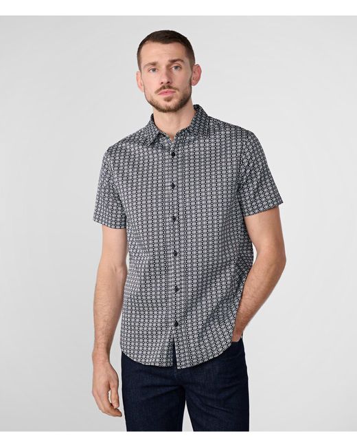 Karl Lagerfeld Gray | Men's Stripe Short Sleeve Shirt | Black/white | Size Xs for men